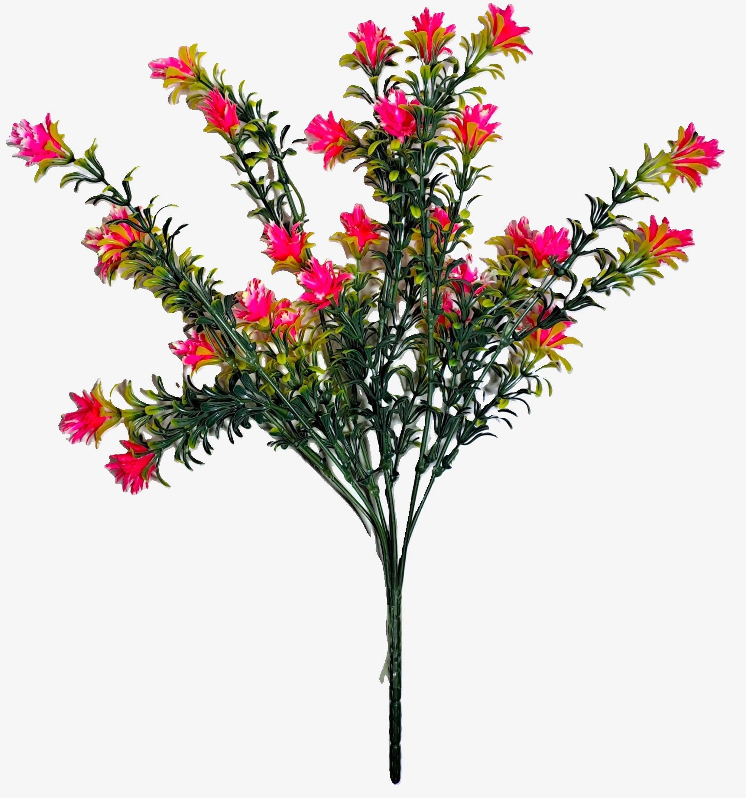 Golden Plastic Hanging Vase with artificial Pink flowers Bunch