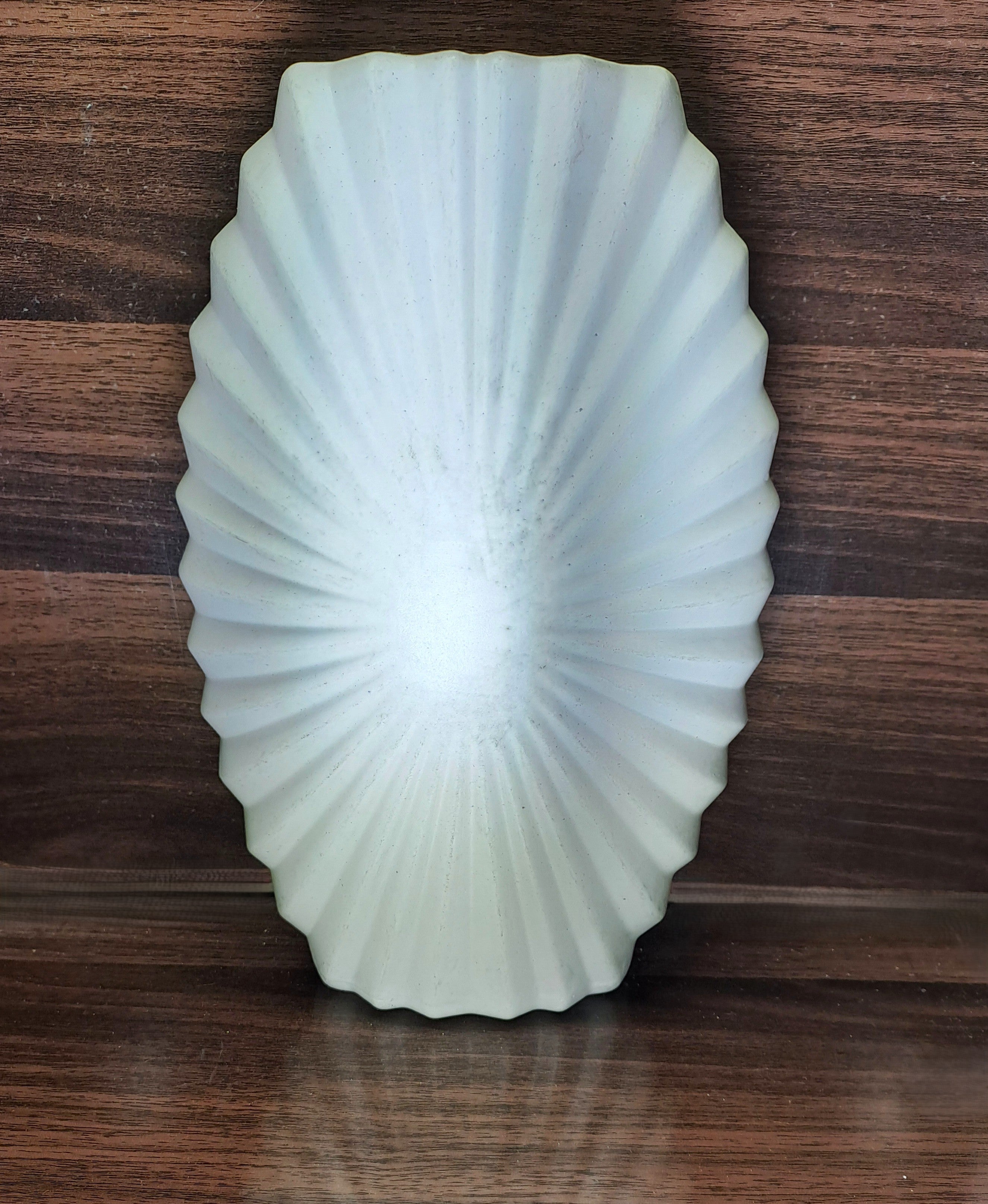 Off-White Plastic Vase with Bunch of Plastic Plant leaves & Pink flowers