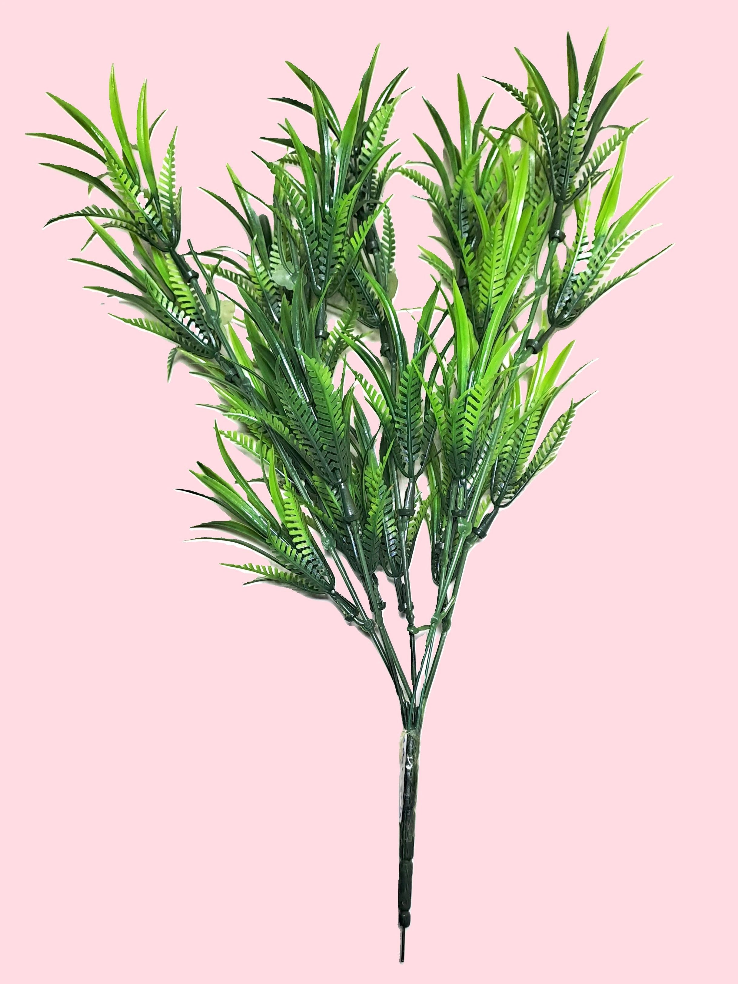 Bottle Shape Spiral Plastic Vase (Brown) with Bunch of Plastic Plant