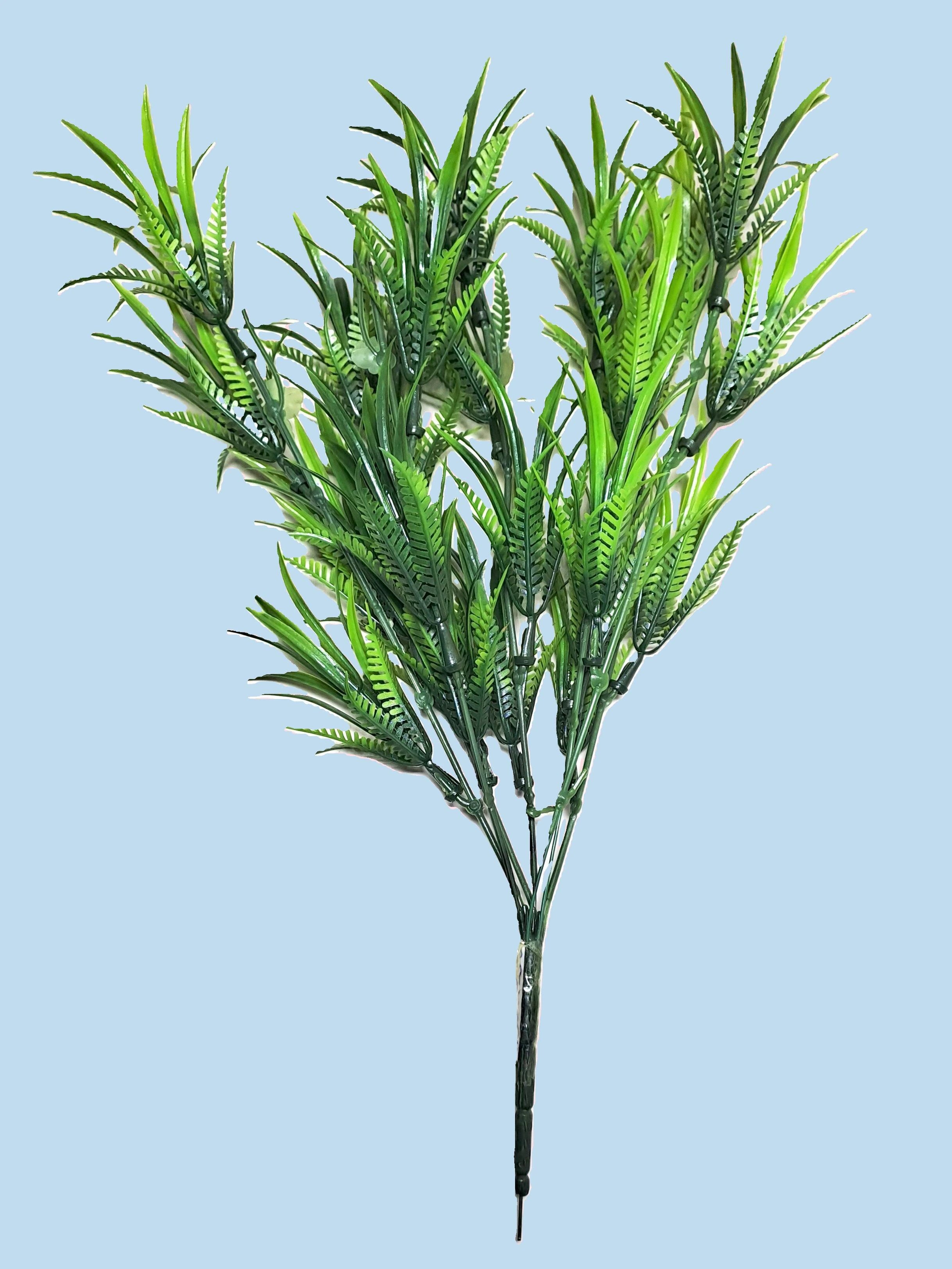 Bottle Shape Spiral Plastic Vase (White) with Bunch of Plastic Plant