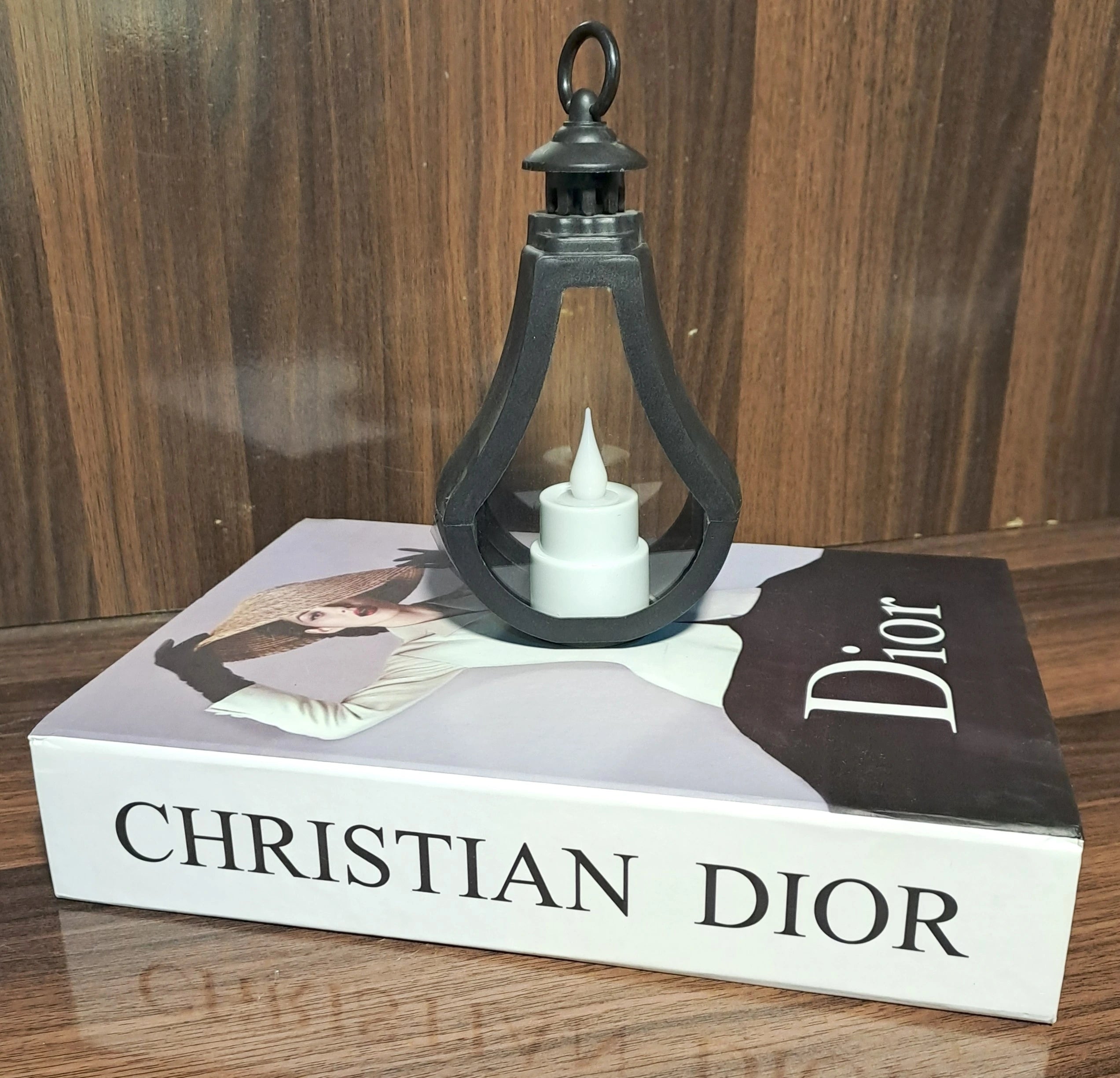 Black Hanging Lantern with LED Lights inside