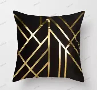 Velvet Cushion Covers with Laser Cut Golden Foil (Unfilled) – 2 Pcs Set