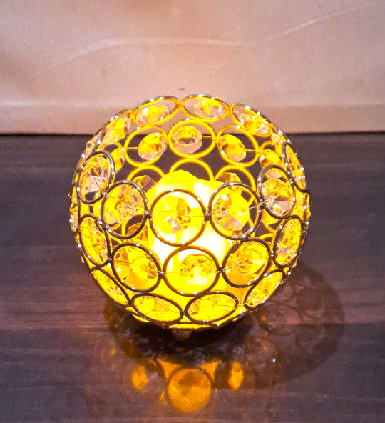 Crystal Candle Holder with Flameless Candle