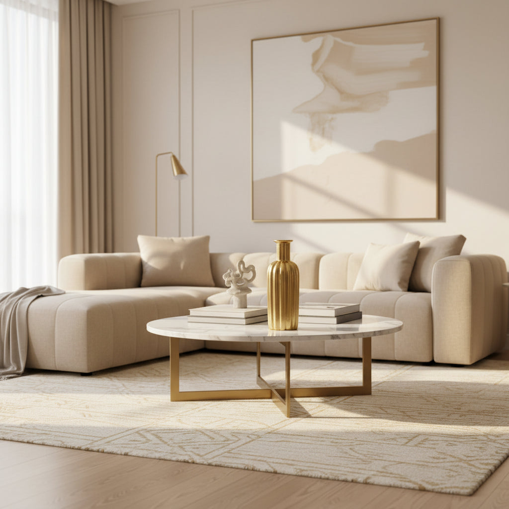 Golden Resin Vase Bottle Shape - Vertical Lines (without Flowers)