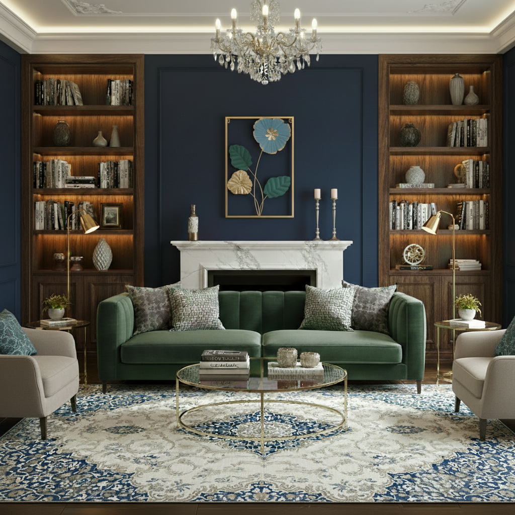 Golden Metallic Rectangular 3d Flowers Wall Décor