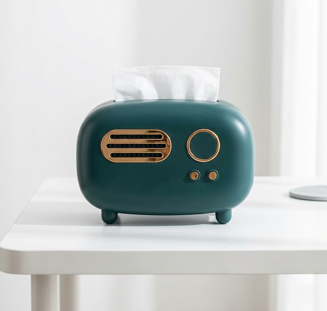Green Radio Shaped Tissue Box