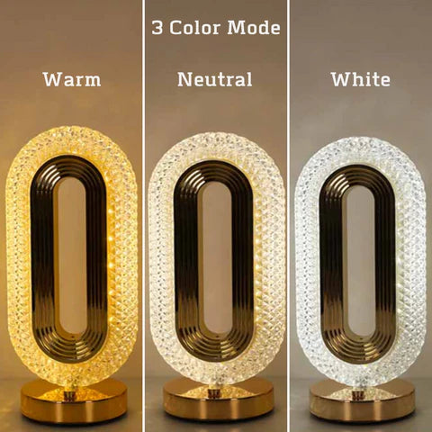Golden LED Desk Lamp – 3 Light Colours, Portable, Rechargeable, Touch Sensor