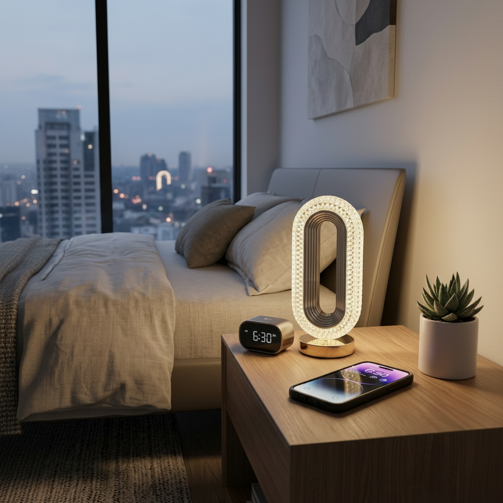 Golden LED Desk Lamp – 3 Light Colours, Portable, Rechargeable, Touch Sensor