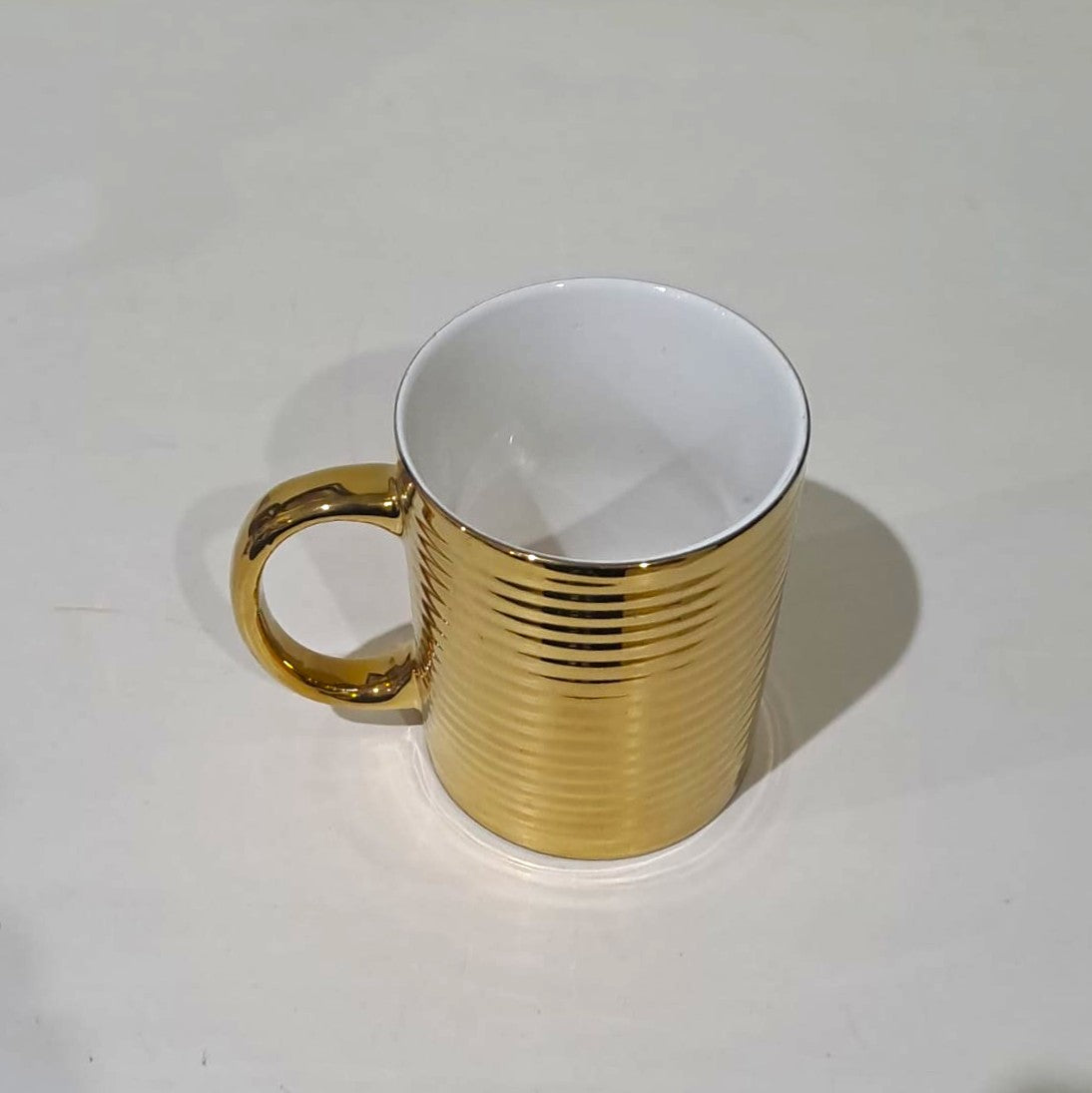 Golden Ceramics Coffee Mug with 3D Screw Shape Surroundings