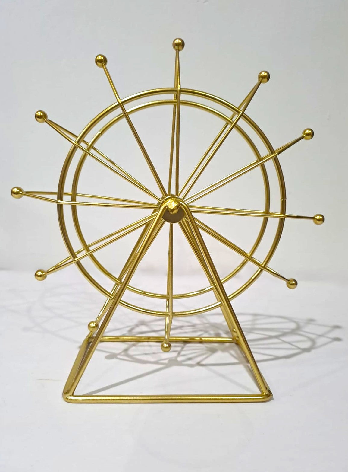 Golden Metal Ferris Wheel Desktop Sculpture