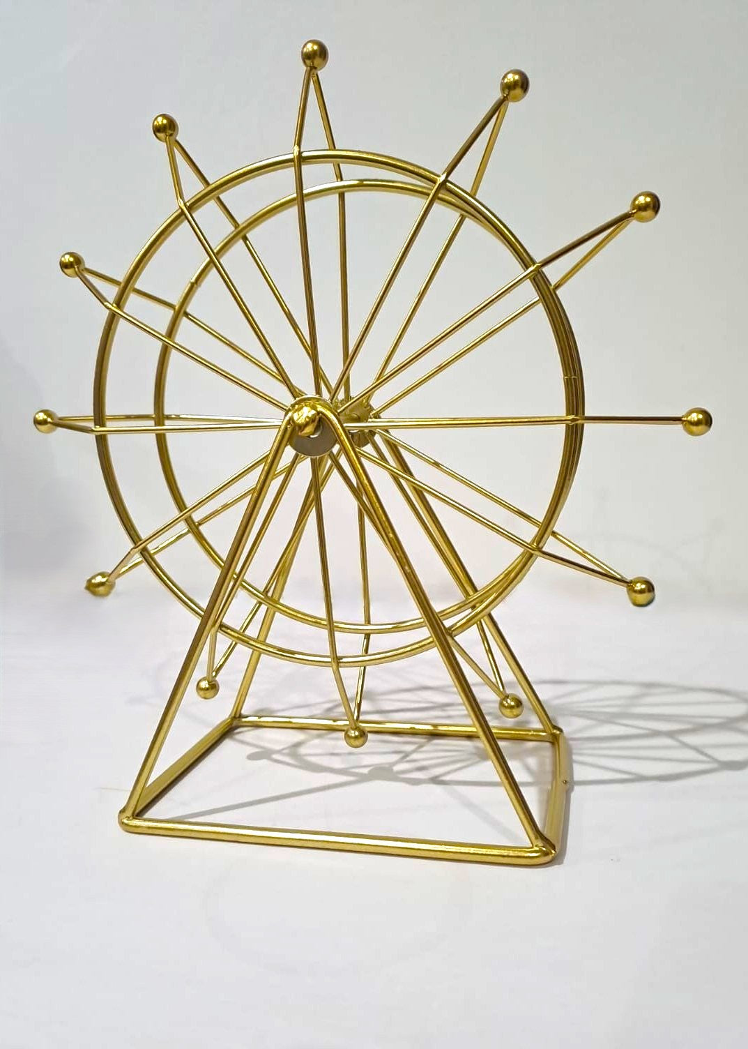 Golden Metal Ferris Wheel Desktop Sculpture