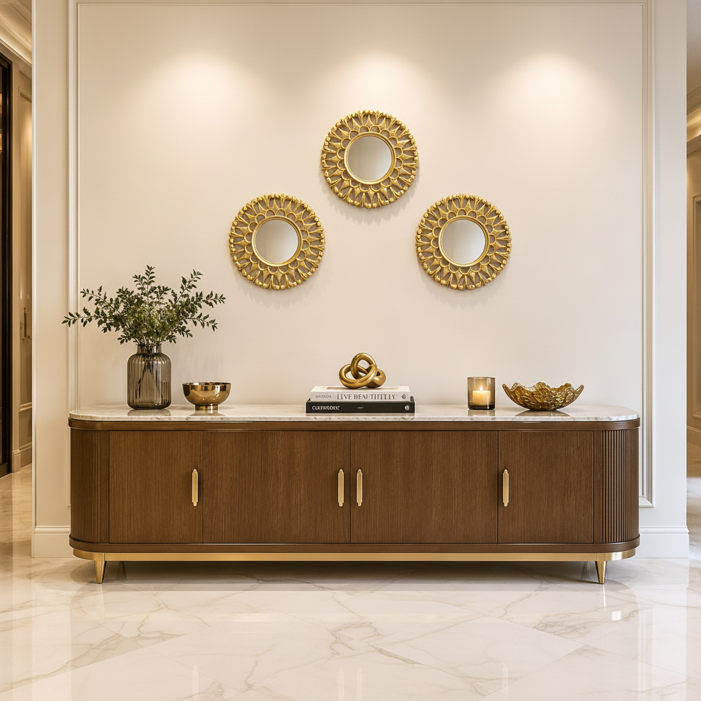 3-PCS Set of Golden Sunburst Mirrors