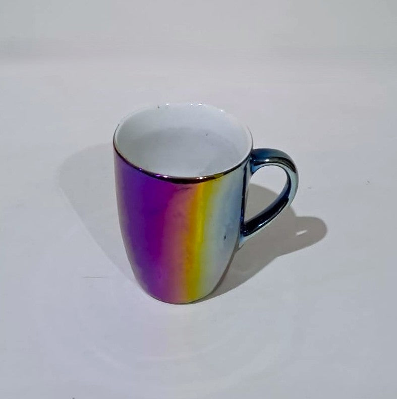 Golden Rainbow Ceramics Coffee Mug with Stirring Spoon