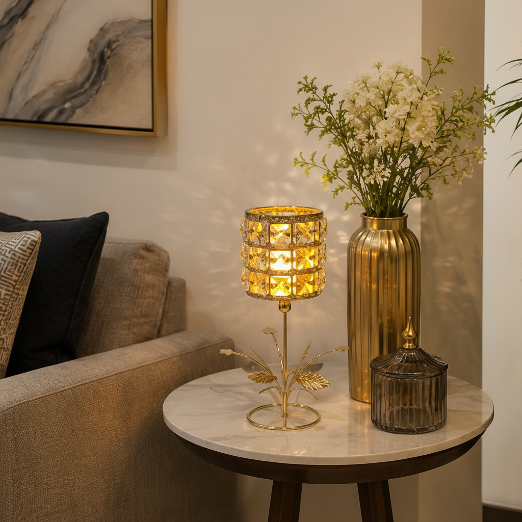 Crystal Beaded Candle Holder with Flameless LED Candle