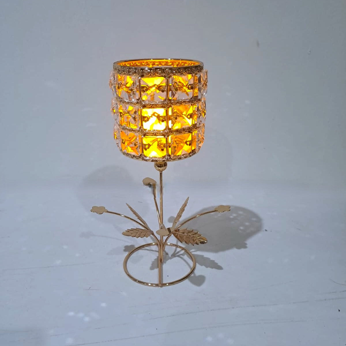 Crystal Beaded Candle Holder with Flameless LED Candle