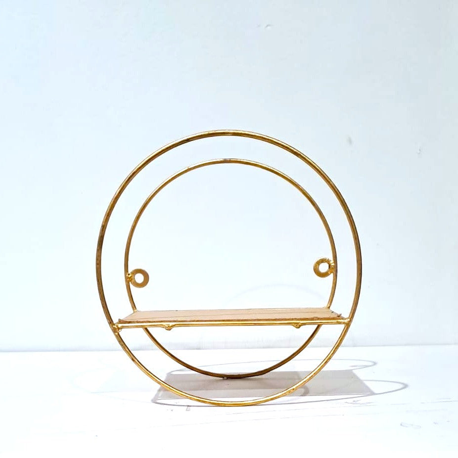 Golden Metallic Circle Shaped Wall Hanging (without décor items)