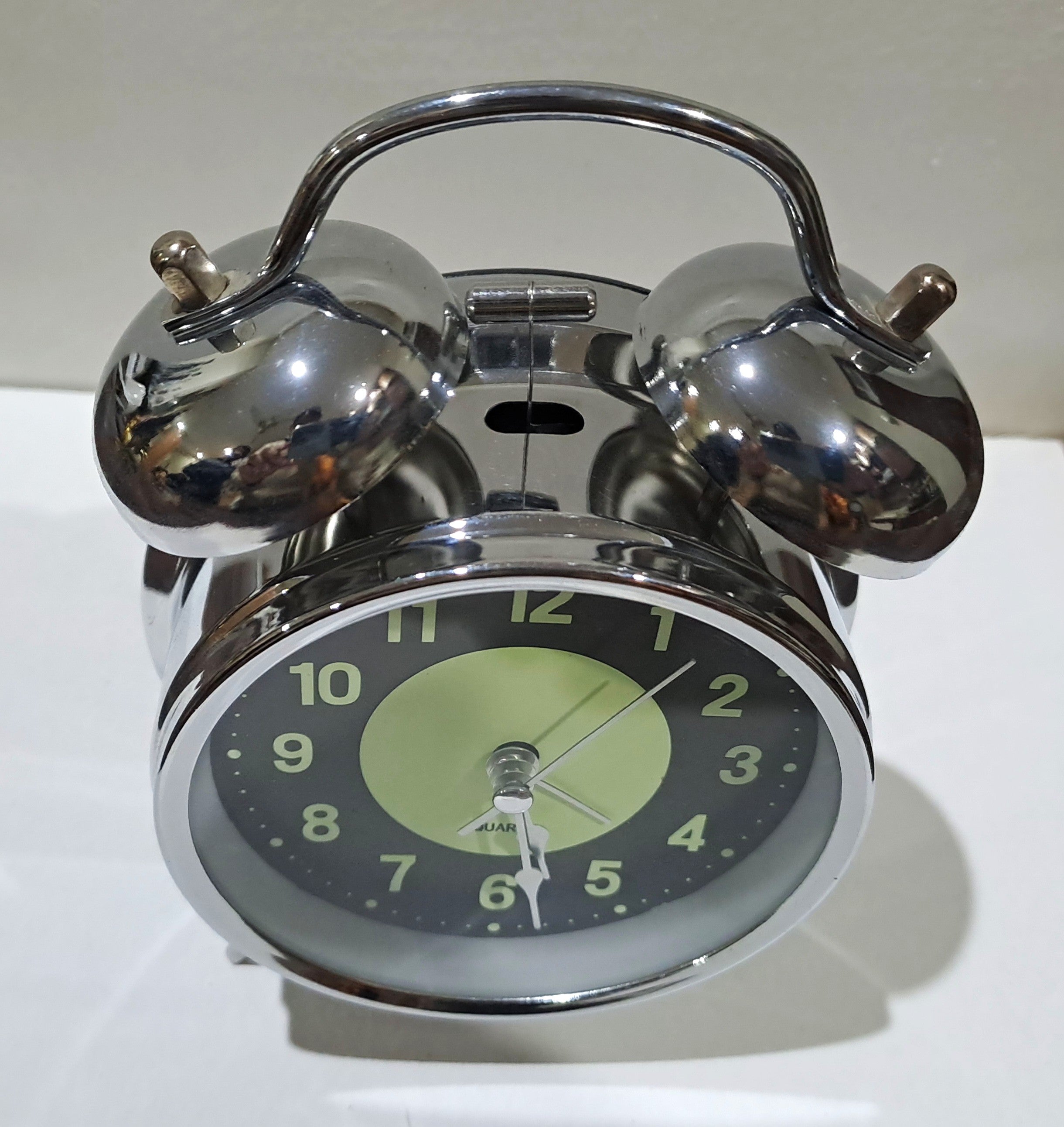 Silver Metallic Vintage Mechanical Alarm Clock with Loud Alarm