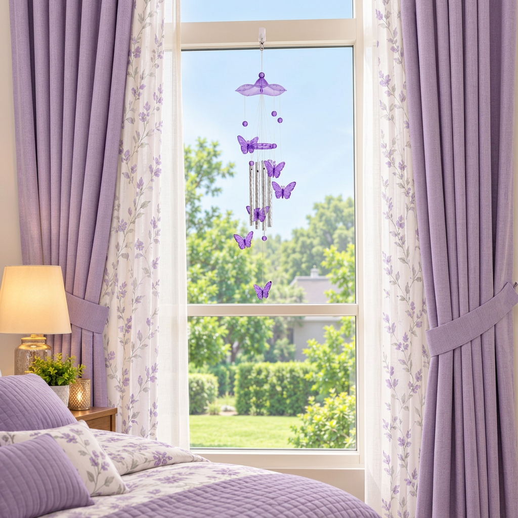 Decorative Purple Butterfly Wind Chime