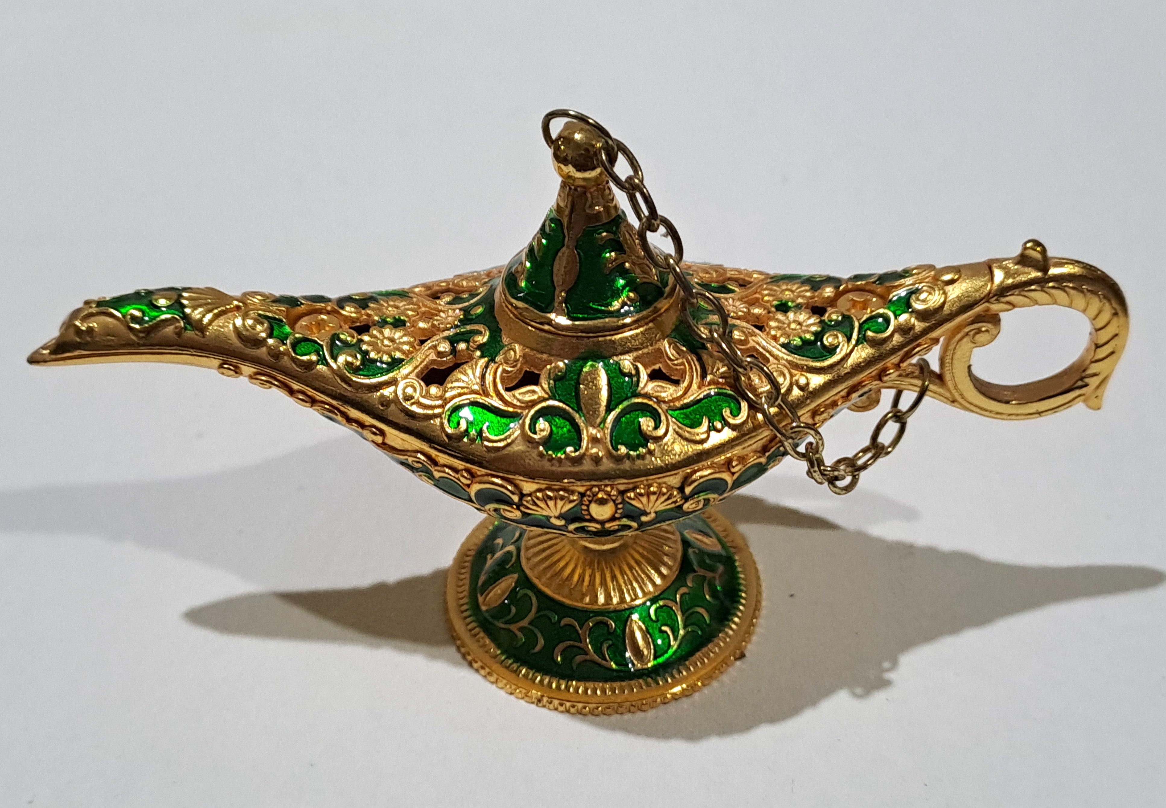 Golden-Green Metallic Aladdin Genie Light Lamp