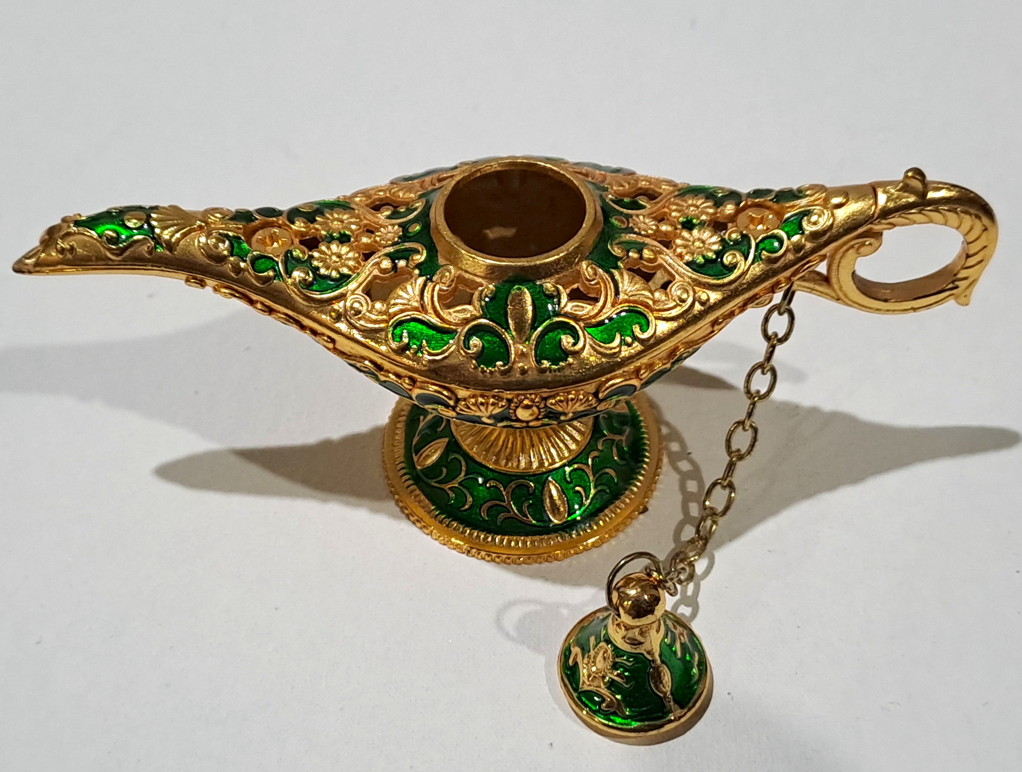Golden-Green Metallic Aladdin Genie Light Lamp