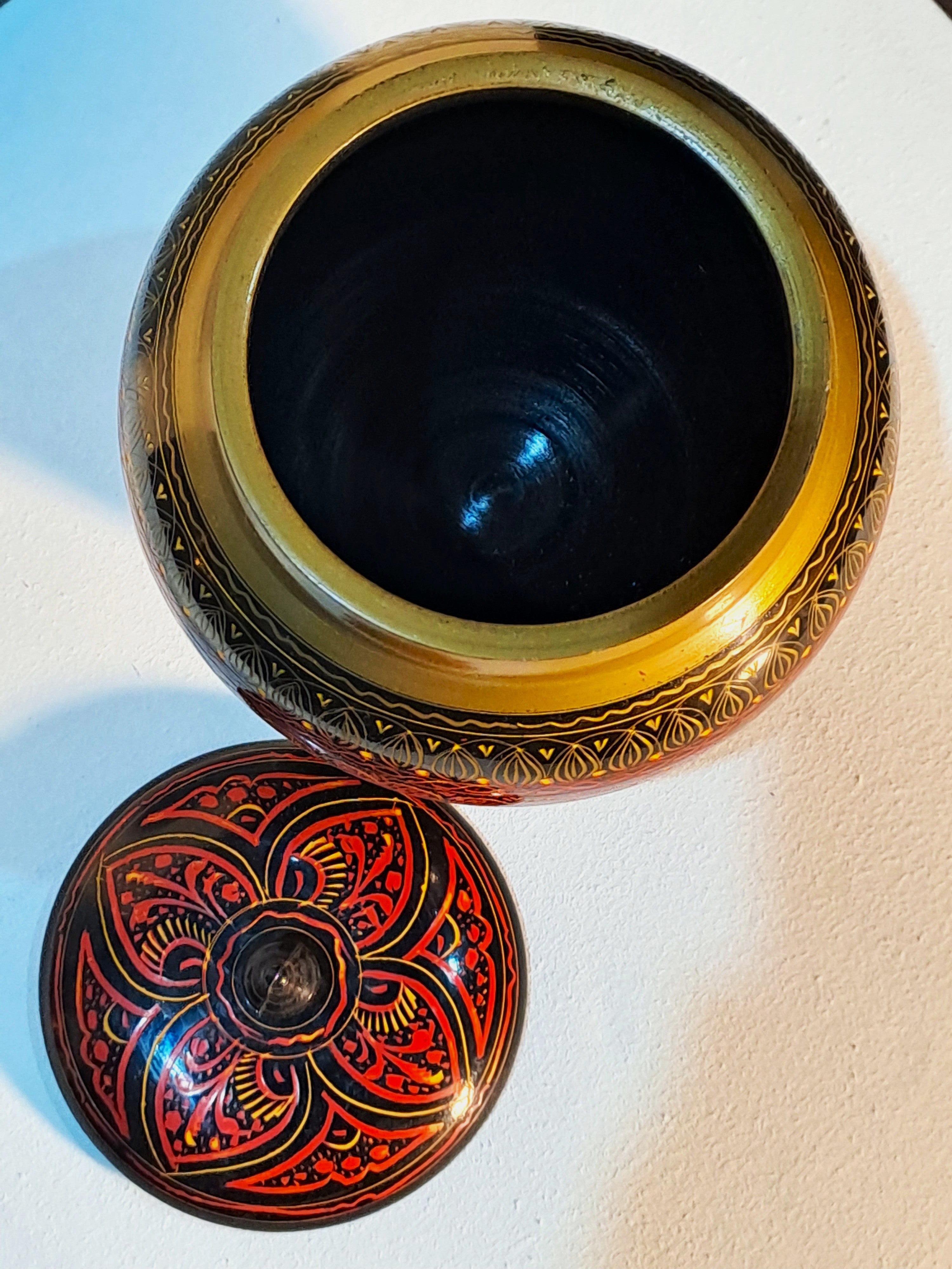 Wooden Artistic Naqshi  Design Candy Jar