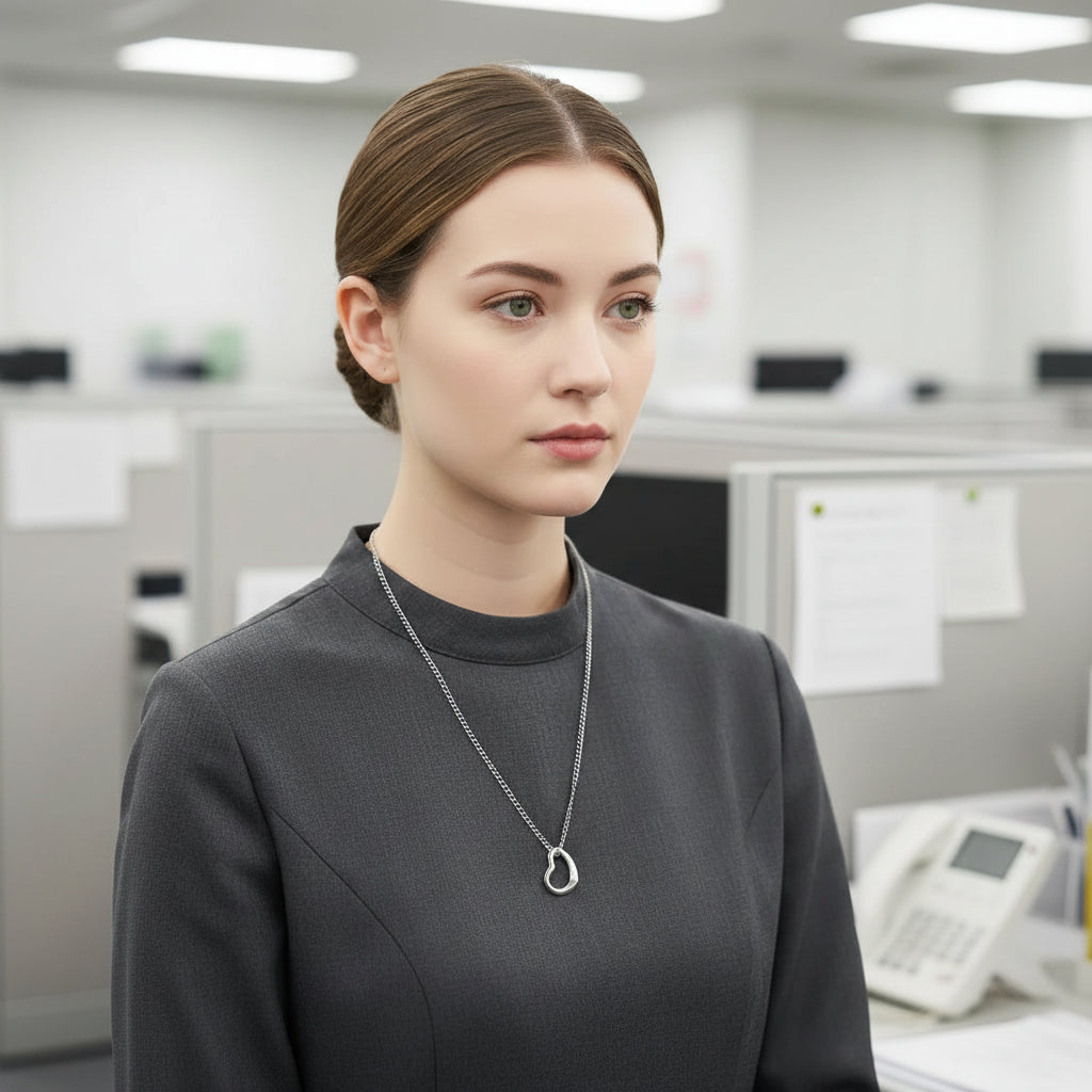 Silver Metallic Heart Charm Locket in Gift Packing