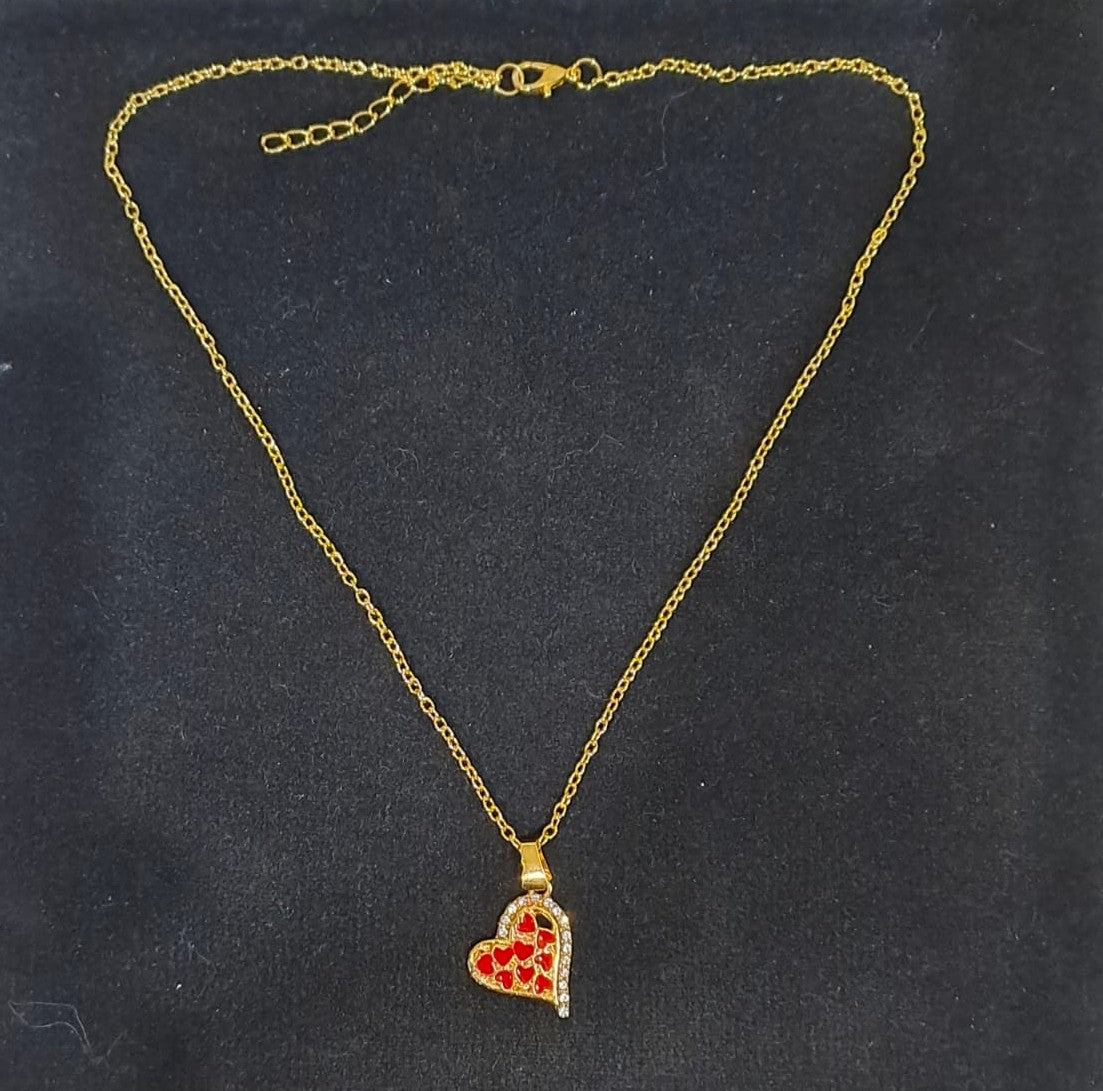 Golden Red Heart Charm Locket in Gift Packing