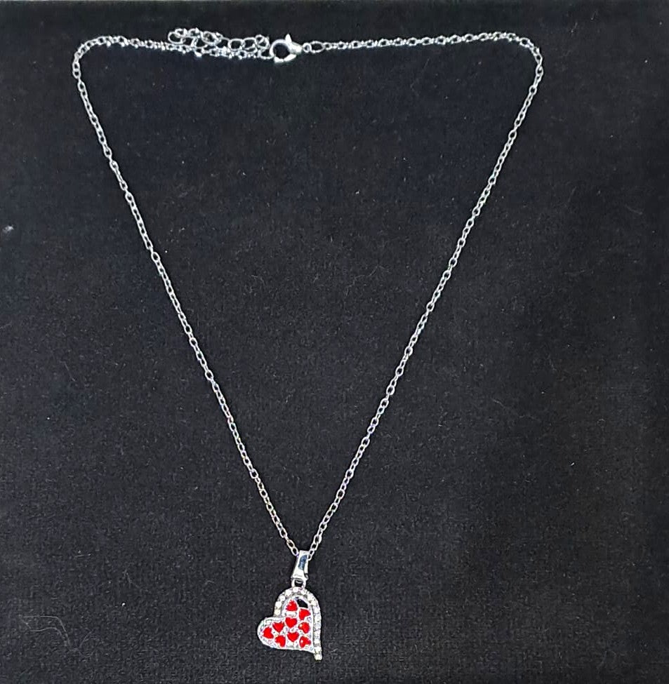 Silver Red Heart Charm Locket in Gift Packing