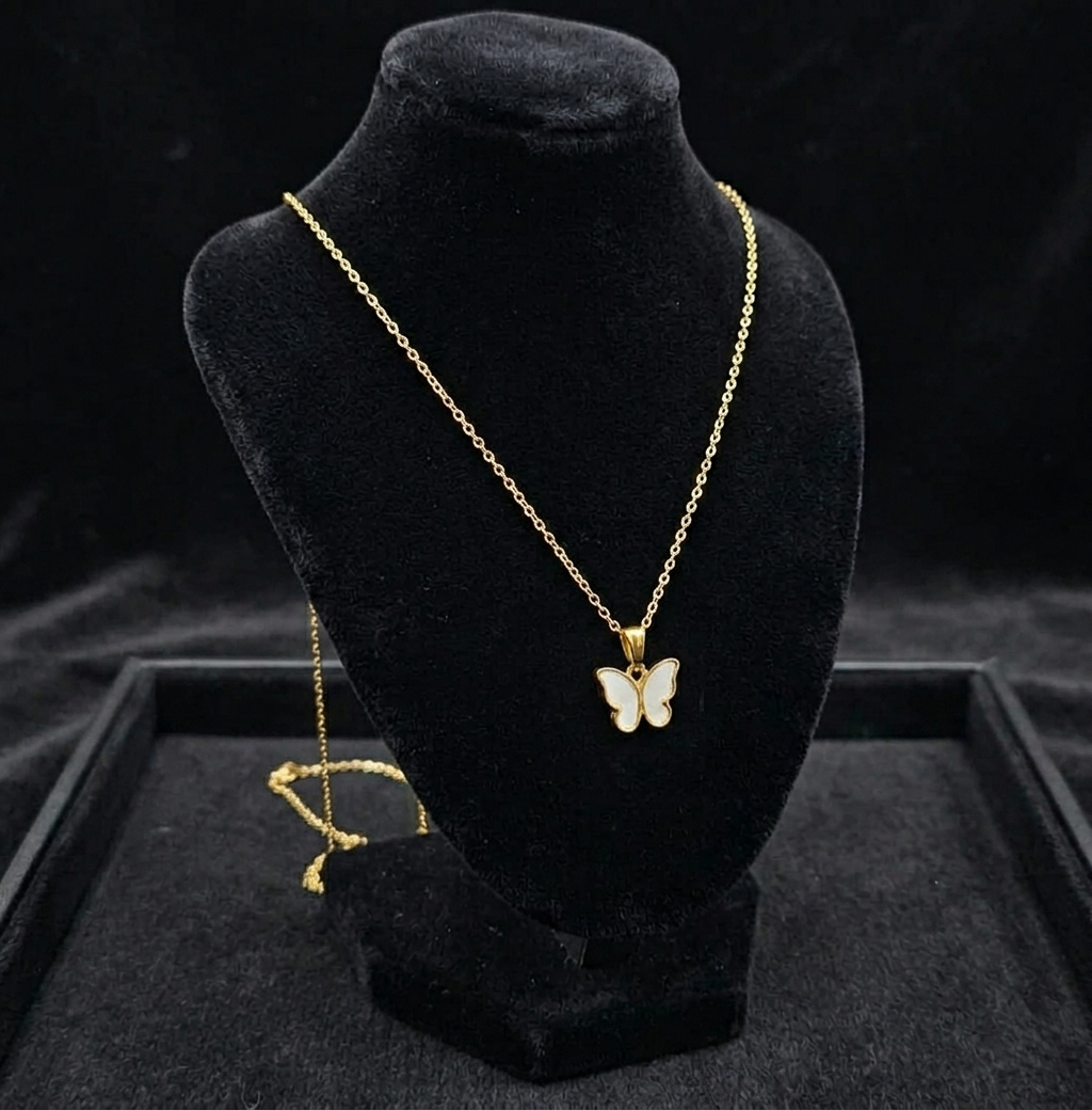 Yellow Golden Mini Butterfly Charm Locket in Gift Packing