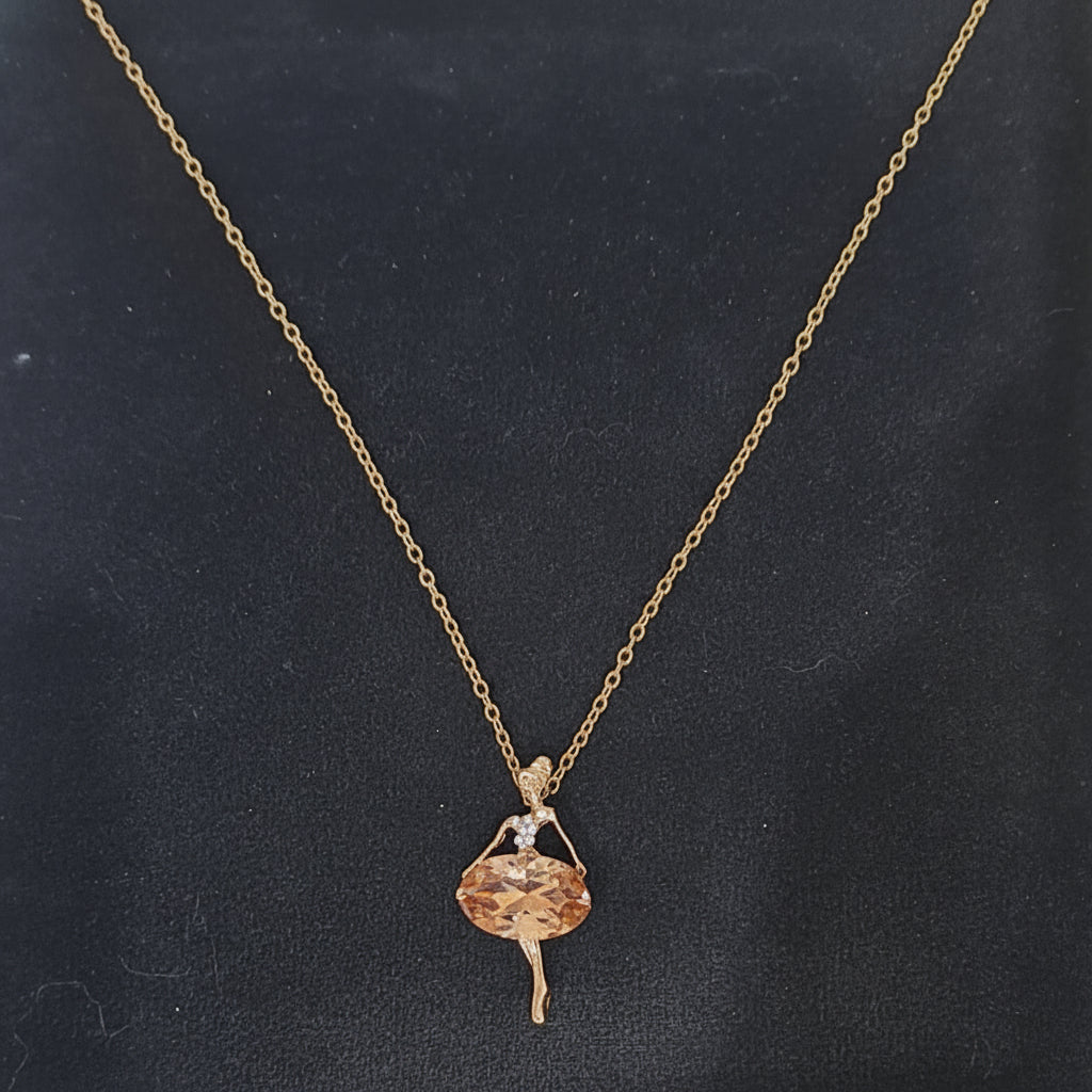 Golden Ballerina Dancing Girl Charm Locket in Gift Packing