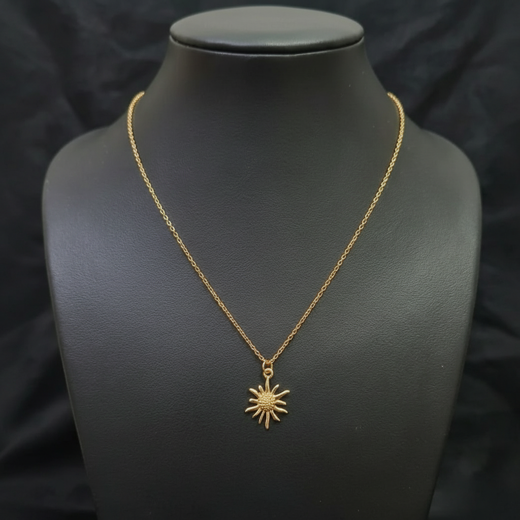 Golden Sun Charm Locket in Gift Packing