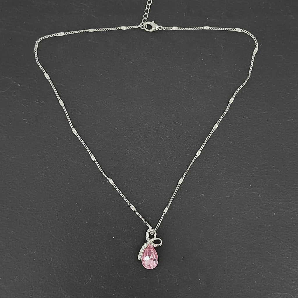 Pink Crystal Drop Charm Locket in Gift Packing