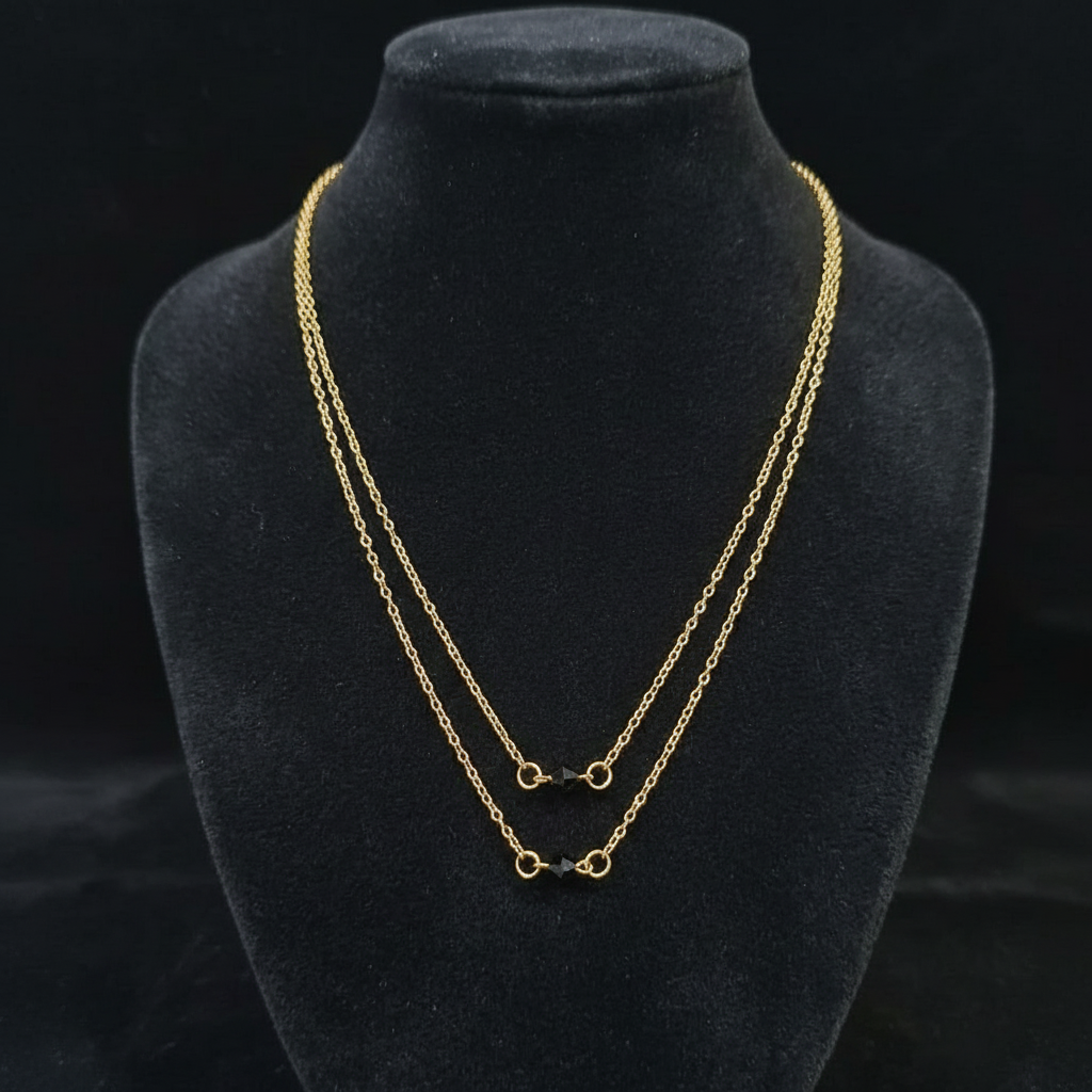 Golden Pearl double Chain Locket in Gift Packing