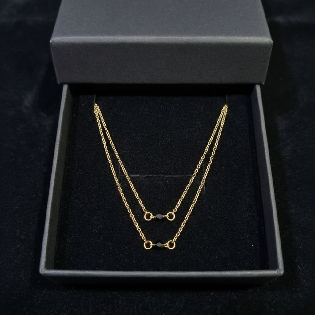 Golden Pearl double Chain Locket in Gift Packing