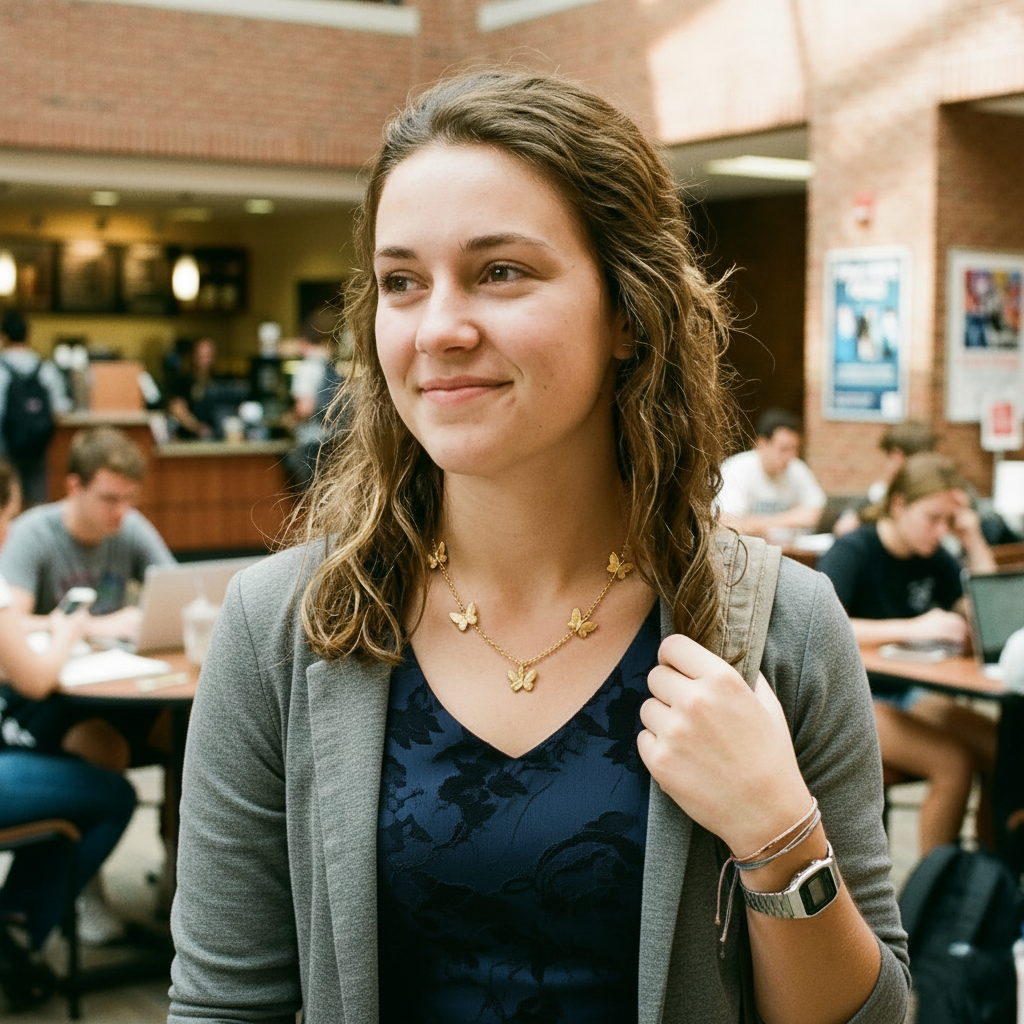 Golden Locket with 5 Butterfly Charms in Gift Packing