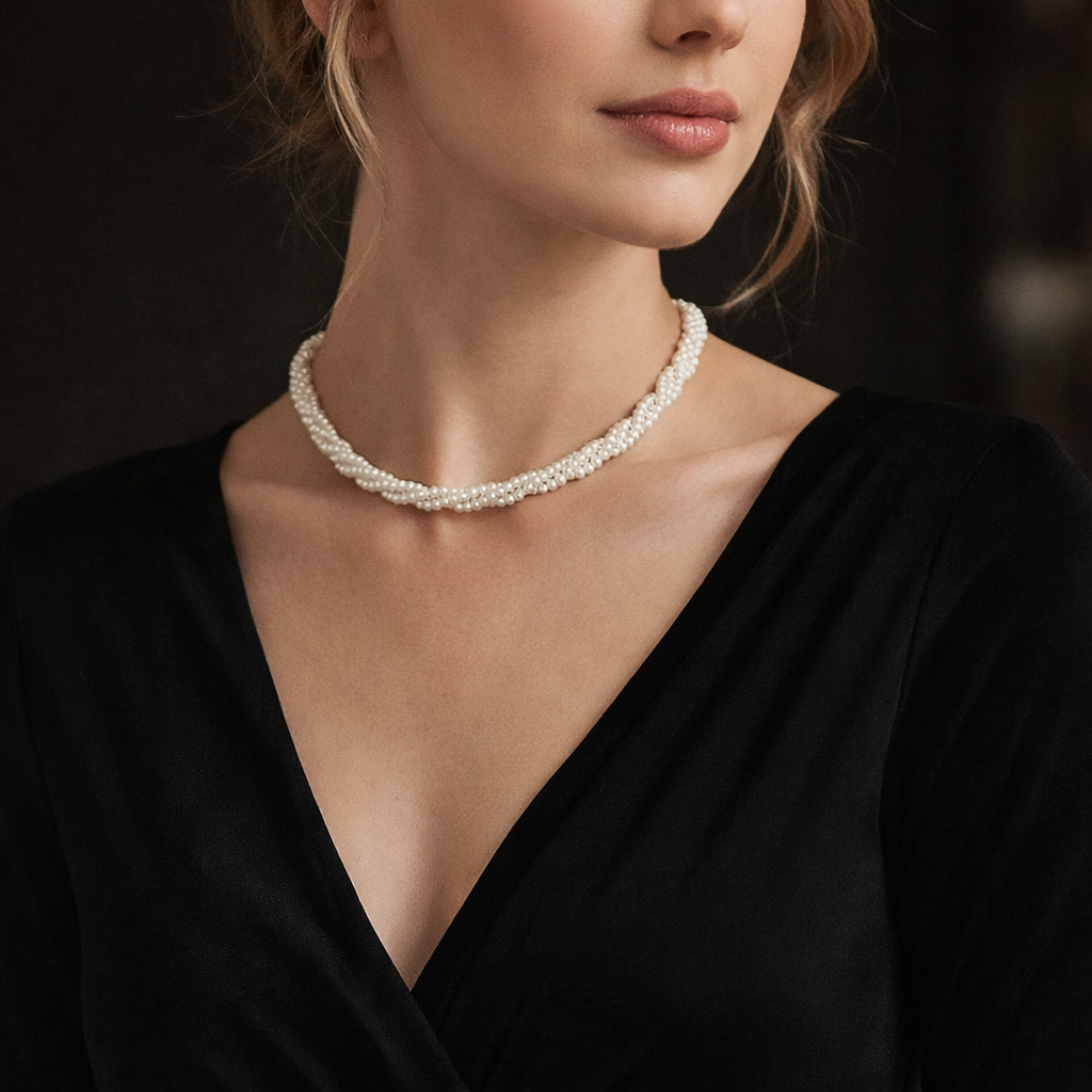 Twisted Pearls Necklace in Gift Packing