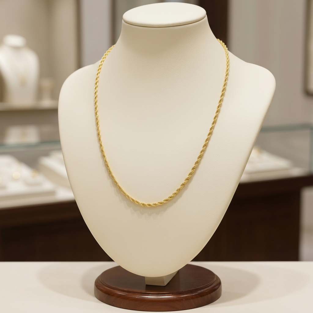 Golden Metallic Rope Style Chain in Gift Packing