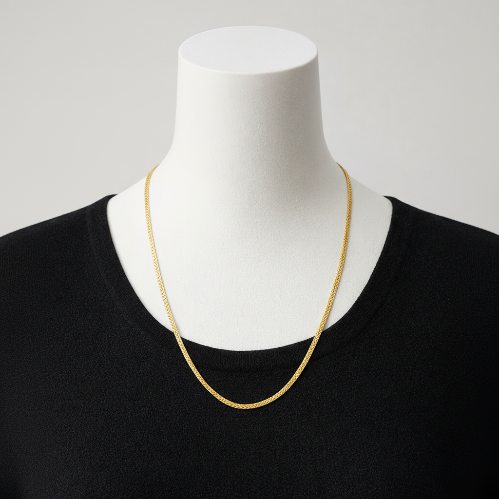 Golden Metallic Ribbon Style Chain in Gift Packing