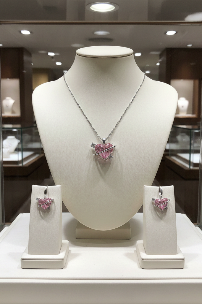 3-Pieces Set of Sterling Silver Heart Shaped Locket with Earrings in Gift Packing