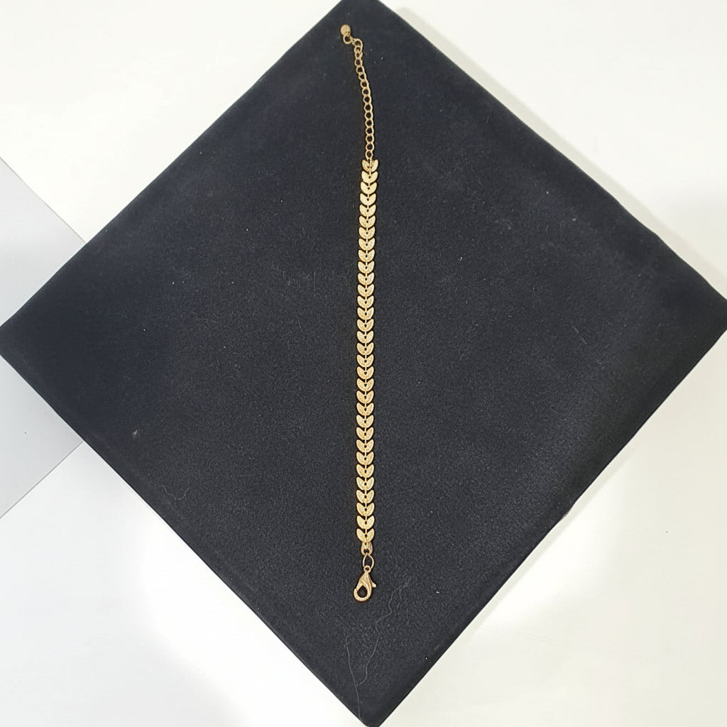 Golden Fishbone style Bracelet in Gift Packing