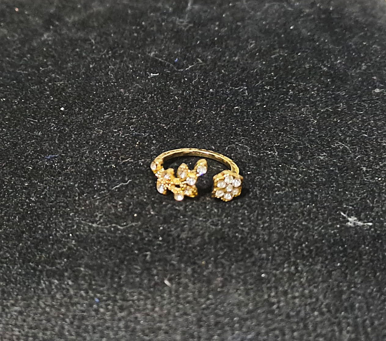Golden Twisted Leaf & Flower Charms Ring in Gift Packing