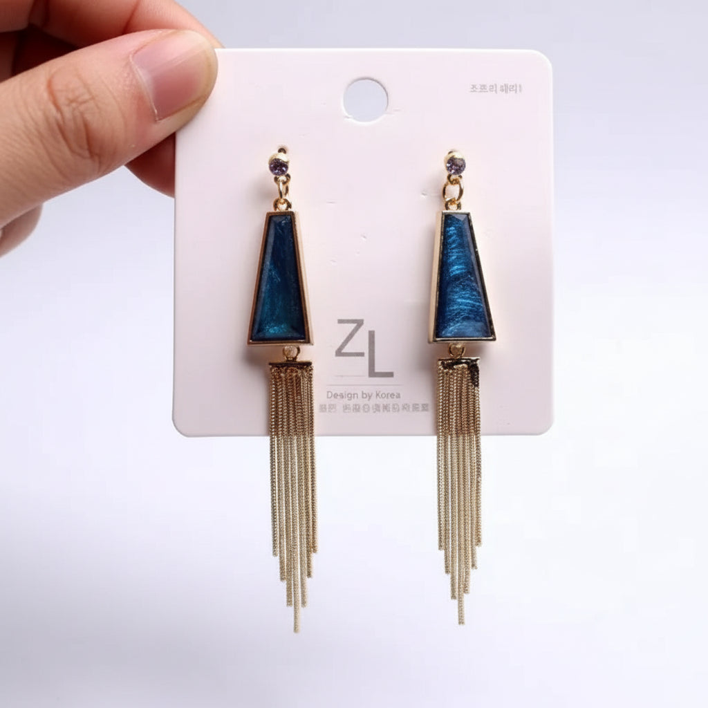 Golden-Zinc Dangler Earrings in Gift Packing
