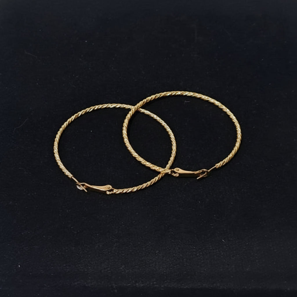 Big Large Round Golden Circle Hoop Earrings in Gift Packing