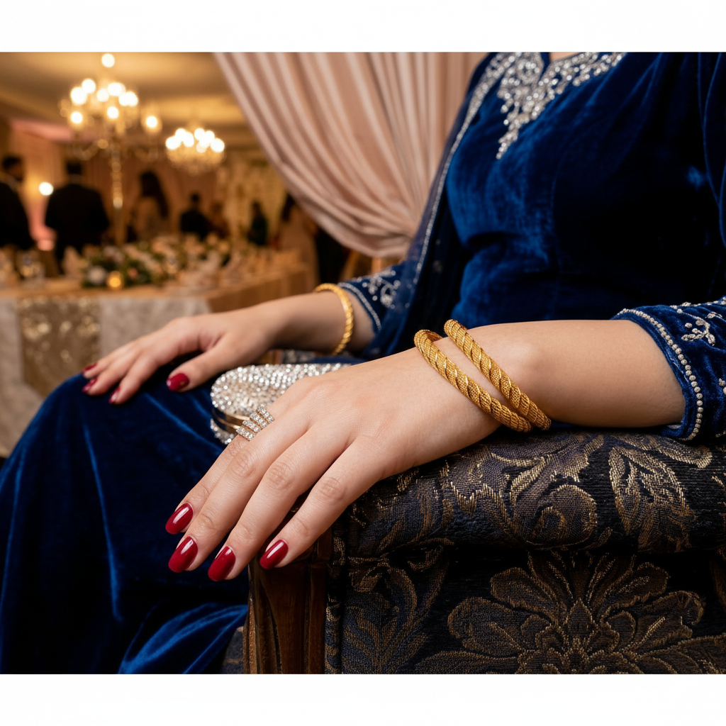 Pack of 2 Traditional Golden Bangles (Kangan) in Gift Packing