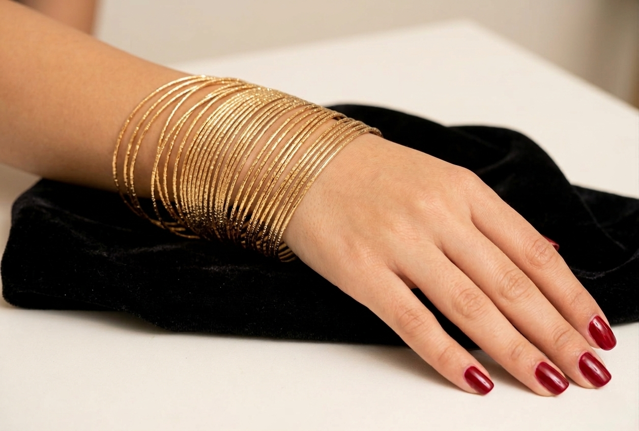 Pack of 24 Golden Lightweight and thin trending Bangles in Gift Packing
