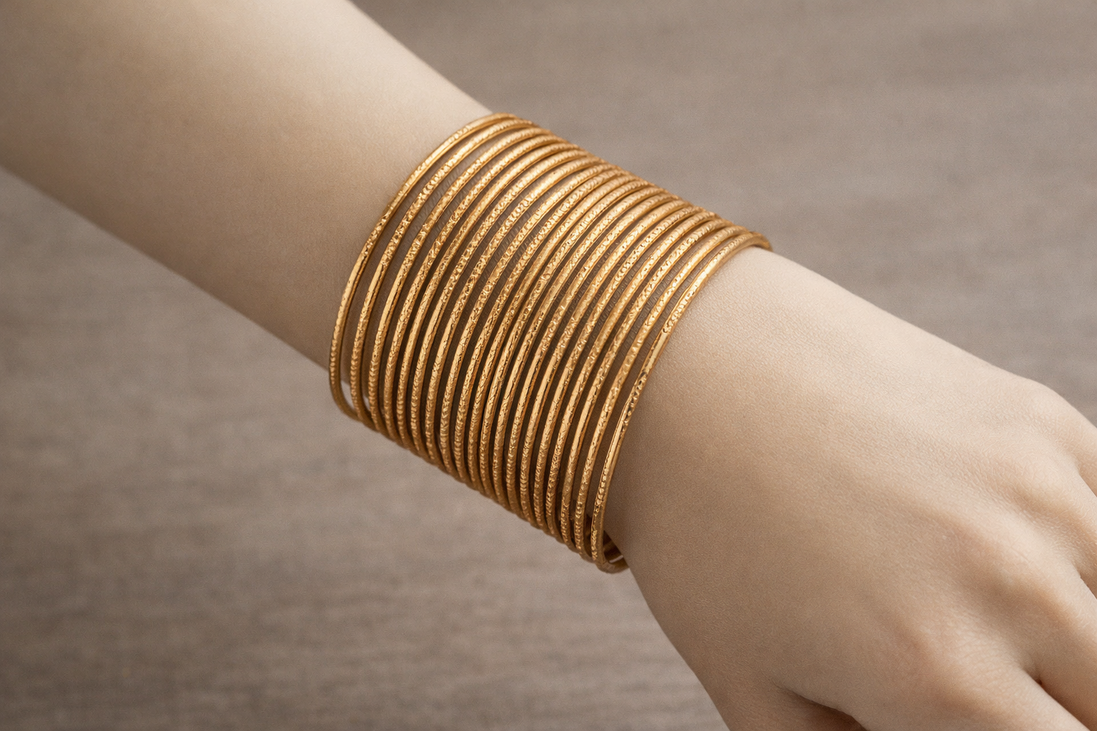 Pack of 24 Golden Lightweight and thin trending Bangles in Gift Packing