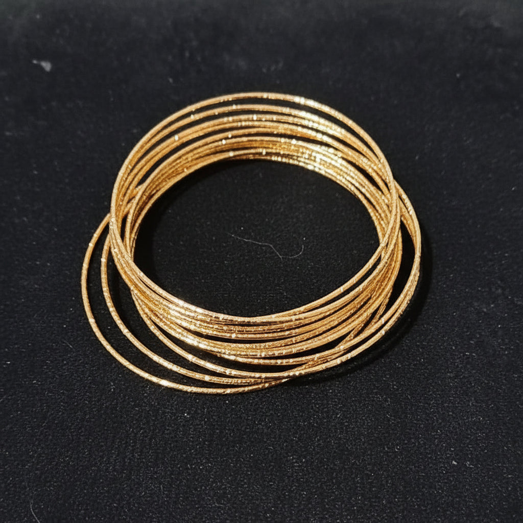 Pack of 24 Golden Lightweight and thin trending Bangles in Gift Packing