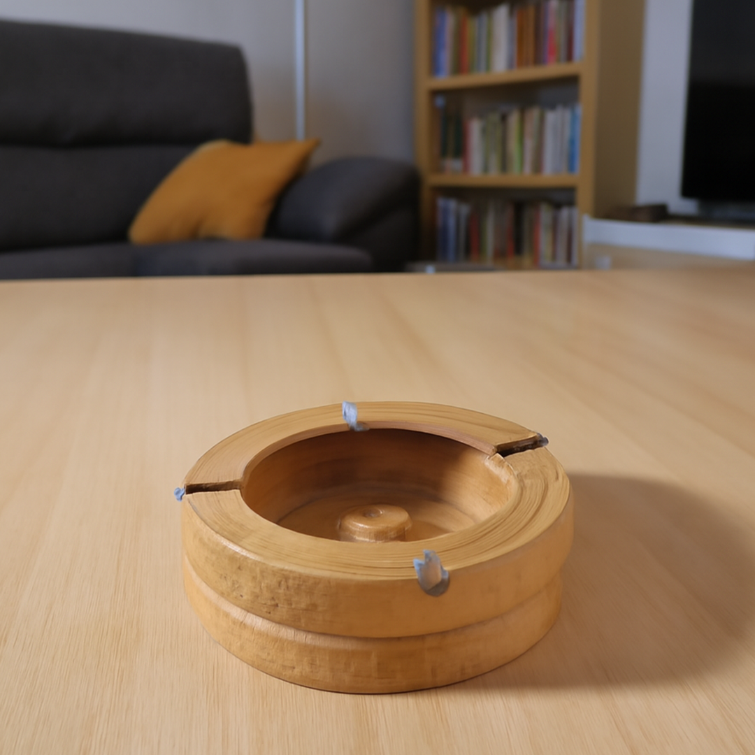 Round Wooden Ashtray
