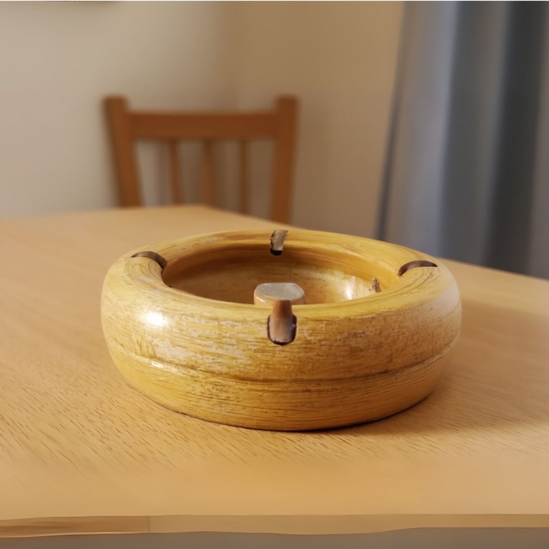 Round Wooden Ashtray