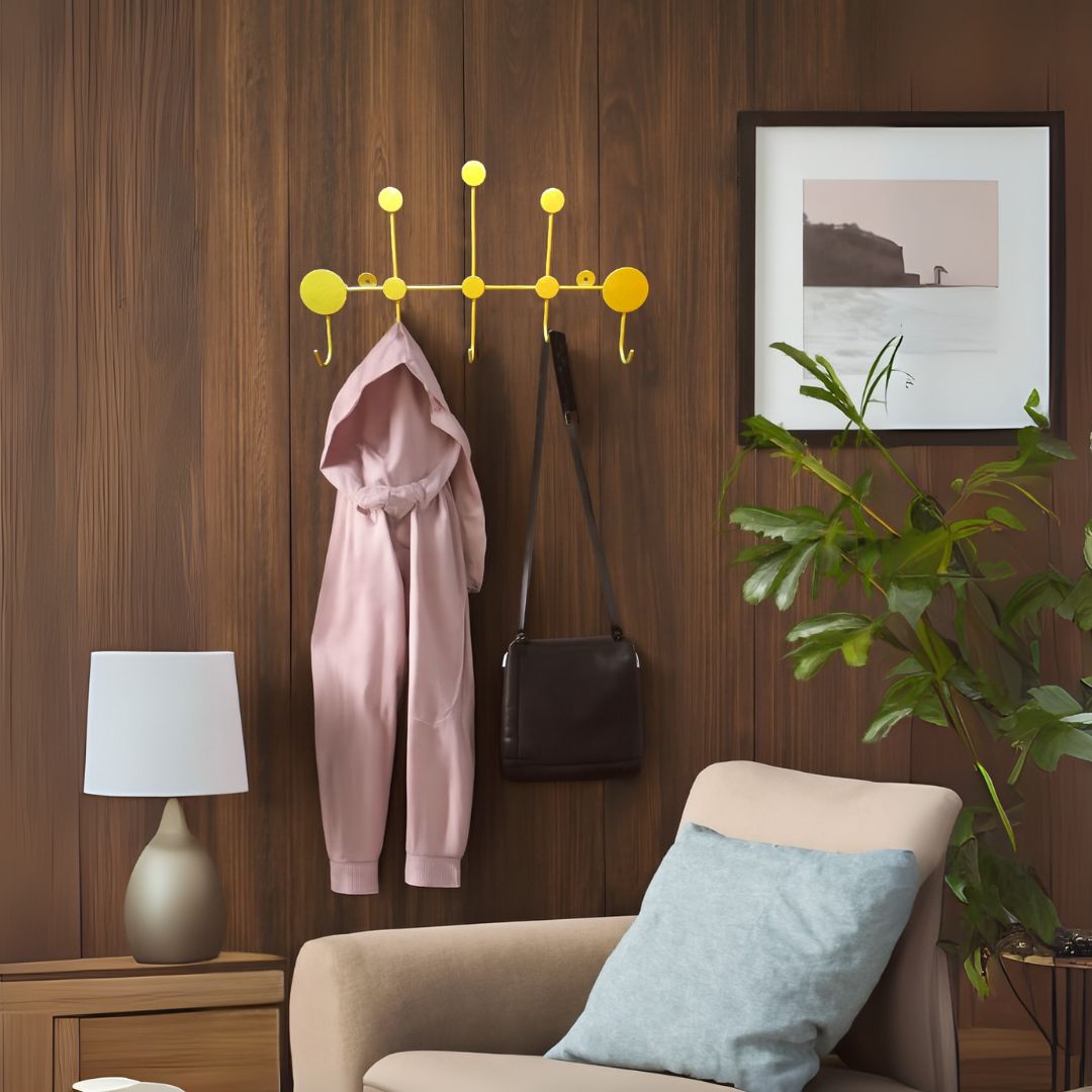 Wall Mounted Key-Holder with 5 Hooks for Home Decor